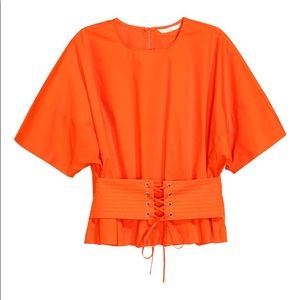 H&M orange corset t shirt